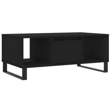 Elegant Black Coffee Table | 90x50x36.5 cm | Durable Design