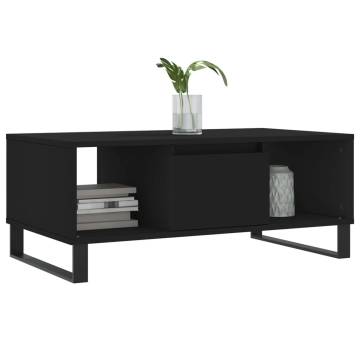 Elegant Black Coffee Table | 90x50x36.5 cm | Durable Design