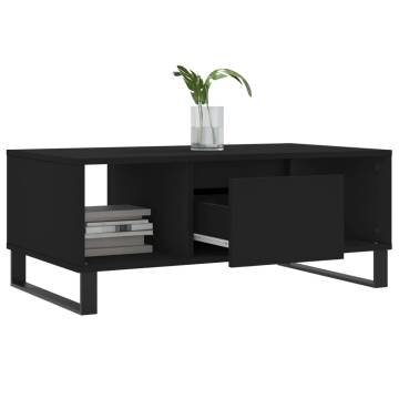 Elegant Black Coffee Table | 90x50x36.5 cm | Durable Design