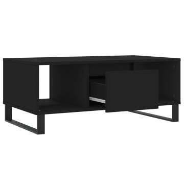 Elegant Black Coffee Table | 90x50x36.5 cm | Durable Design