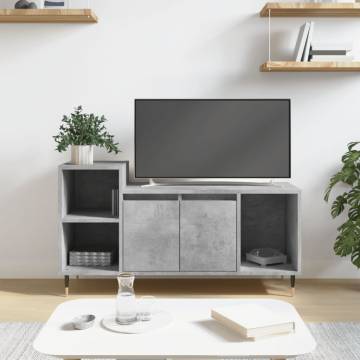 Stylish Concrete Grey TV Cabinet - 100x35x55 cm | HipoMarket