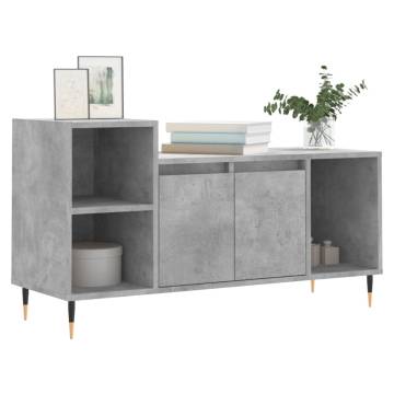 Stylish Concrete Grey TV Cabinet - 100x35x55 cm | HipoMarket