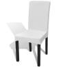 6 Pcs White Stretchable Chair Covers - Soft & Wrinkle-Resistant