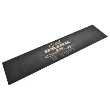 Washable Black Kitchen Rug - Plush Velvet 60x300 cm | HipoMarket