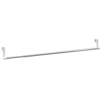 Curtain Rails - 2 pcs White & Silver - Adjustable 60-105 cm