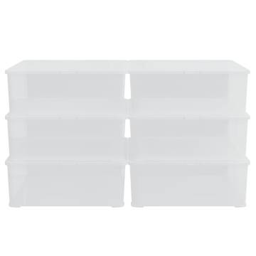 6 Pcs Stackable Plastic Storage Boxes - Durable & Versatile