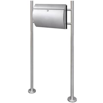 Stainless Steel Mailbox on Stand - Modern & Secure