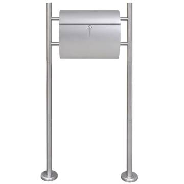 Stainless Steel Mailbox on Stand - Modern & Secure