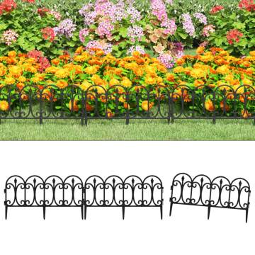 Lawn Edgings 17 pcs Black 10 m PP - Durable Garden Borders