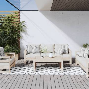 Stylish Reversible Outdoor Rug Grey & White 80x250 cm