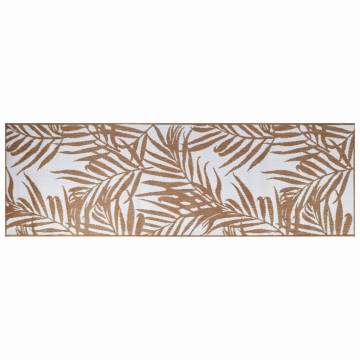 Stylish Brown & White Outdoor Rug 80x250 cm - Reversible Design