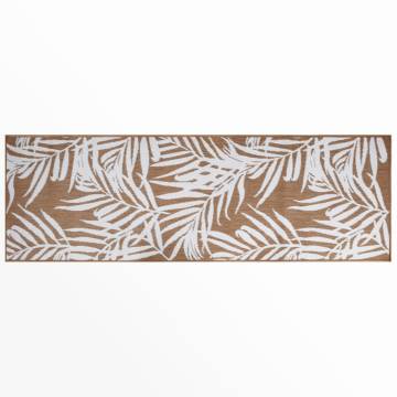 Stylish Brown & White Outdoor Rug 80x250 cm - Reversible Design