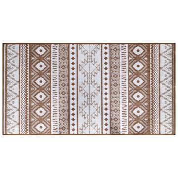 Stylish Outdoor Rug in Brown and White - 80x150 cm Reversible