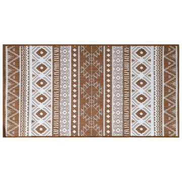 Stylish Outdoor Rug in Brown and White - 80x150 cm Reversible