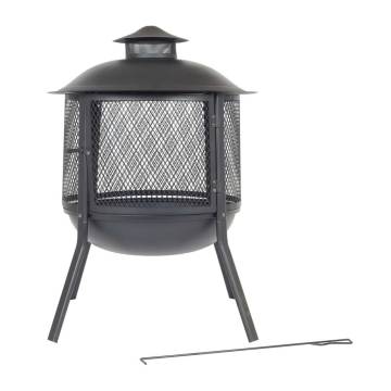 RedFire Kansas Round Fire Pit - Stylish Black Steel Design