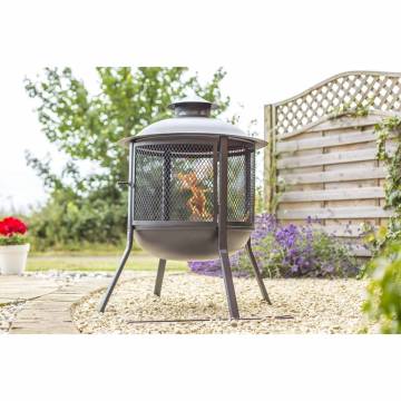 RedFire Kansas Round Fire Pit - Stylish Black Steel Design