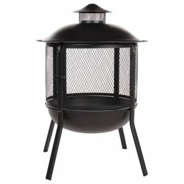 RedFire Kansas Round Fire Pit - Stylish Black Steel Design