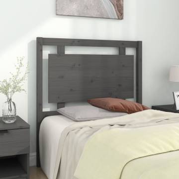 Grey Solid Pine Wood Bed Headboard - 95.5x4x100 cm