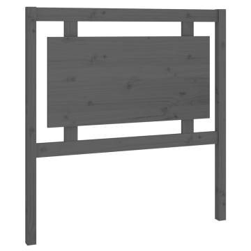 Grey Solid Pine Wood Bed Headboard - 95.5x4x100 cm