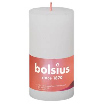 Bolsius Rustic Pillar Candles - 4 pcs Cloudy White | HipoMarket