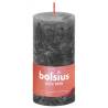 Bolsius Rustic Pillar Candles 8 pcs Stormy Grey - 100x50 mm