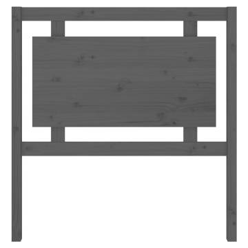 Grey Solid Pine Wood Bed Headboard - 95.5x4x100 cm