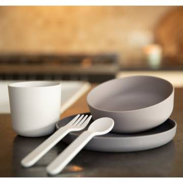 Bo Jungle 5 Piece Baby Tableware Set CPLA Grey | Eco-Friendly