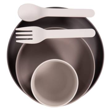 Bo Jungle 5 Piece Baby Tableware Set CPLA Grey | Eco-Friendly