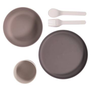 Bo Jungle 5 Piece Baby Tableware Set CPLA Grey | Eco-Friendly