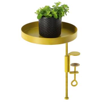 Esschert Design Round Gold Plant Tray with Clamp - Medium Size