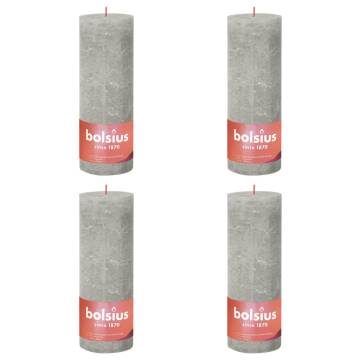 Bolsius Rustic Pillar Candles - Sandy Grey - 4 pcs