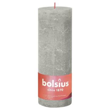 Bolsius Rustic Pillar Candles - Sandy Grey - 4 pcs