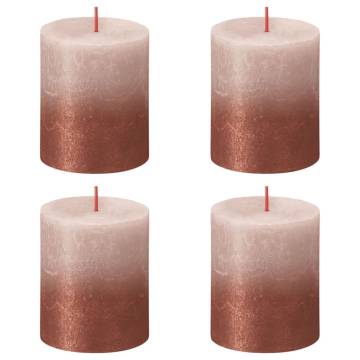 Bolsius Rustic Sunset Pillar Candles - Misty Pink & Amber