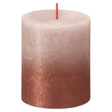 Bolsius Rustic Sunset Pillar Candles - Misty Pink & Amber