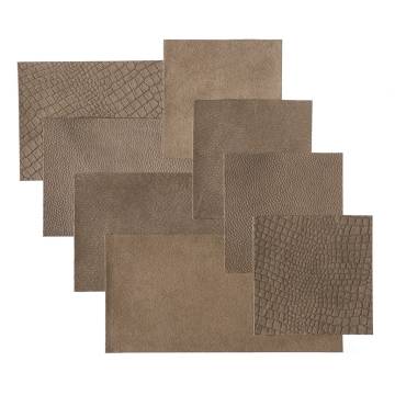 WallArt Leather Tiles Wyndham Rugged Brown - 32 pcs