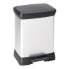 Curver Pedal Bin Deco Rectangular 30L Silver - Stylish & Hygienic