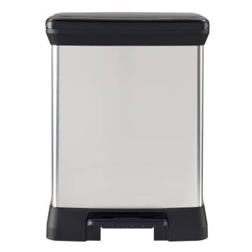 Curver Pedal Bin Deco Rectangular 30L Silver - Stylish & Hygienic