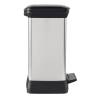 Curver Pedal Bin Deco Rectangular 30L Silver - Stylish & Hygienic