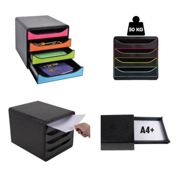 Exacompta Big-Box Desktop Drawer Set - 4 Drawer Organizer