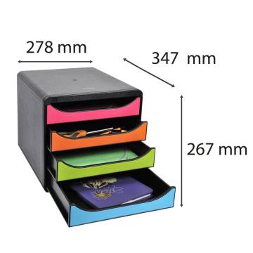 Exacompta Big-Box Desktop Drawer Set - 4 Drawer Organizer