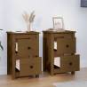 Elegant Honey Brown Bedside Cabinets - 2 pcs Solid Pine