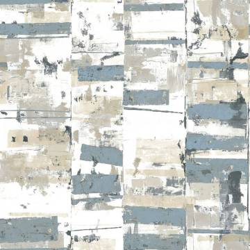 Noordwand Friends & Coffee Wallpaper - Weathered Blue & Metallic