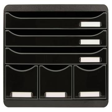 Exacompta Store-Box Drawer Set | 6 Drawers Glossy Black