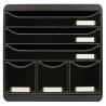 Exacompta Store-Box Drawer Set | 6 Drawers Glossy Black