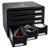 Exacompta Store-Box Drawer Set | 6 Drawers Glossy Black