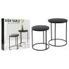 H&S Collection 2 Piece Side Table Set with Wood Top Black Colour black Quantity in Package 1 