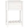 White Solid Wood Pine Planter with Shelf - 54x34.5x81 cm