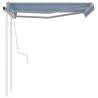 Manual Retractable Awning 3x2.5 m - Blue & White - Hipomarket