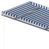 Manual Retractable Awning 3x2.5 m - Blue & White - Hipomarket