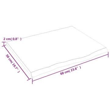 Untreated Solid Oak Table Top 60x50cm - Hipo Market